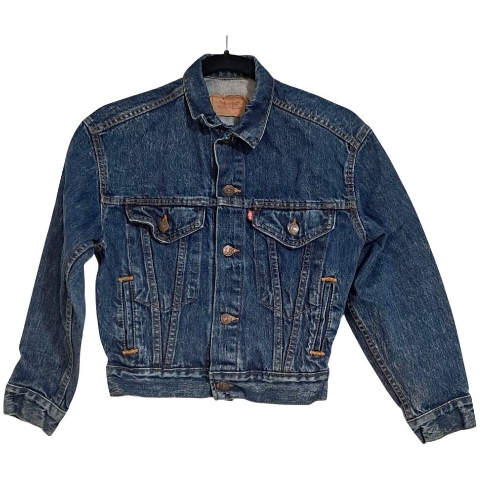 Vintage 1980s Levis Type III Trucker Jacket Kids M USA Womens XS/S Cropped